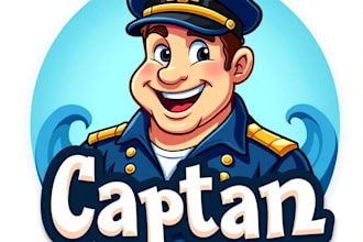 design high quality esport captain mascot logo with free source file