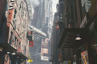 do high quality science fiction city and fantasy art