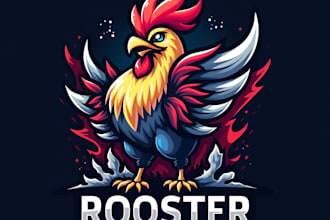 design high quality esport rooster mascot logo with creative concepts