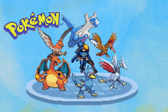 create pixel art pokemon trainer fakemon sprite sheet battle sprite animation