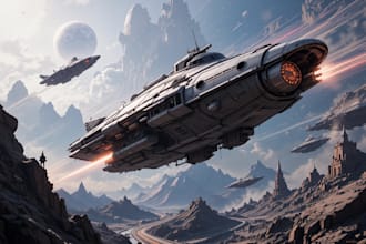create a sci fi spaceship art