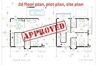 draw 2d floor plan, site plan, plot plan, lot subdivision for city permit in cad