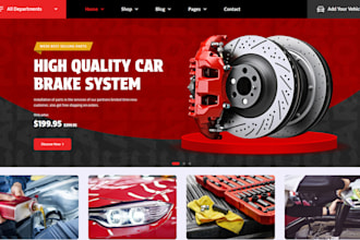 design profitable auto part shopify store auto repair store auto part website