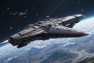 do a sci fi spaceship art