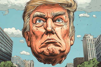 do a political cartoon or caricature design