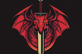 draw a medieval, fantasy, rpg gaming logo
