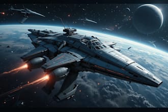 illustrate a sci fi spaceship art