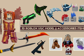 create custom roblox wearable model, hair, ugc items, accessories, roblox avatar