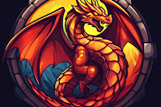 create a fantasy, rpg, sci fi, steam, app animated game logo