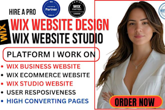 design wix website studio, wix website redesign, wix studio website landing page