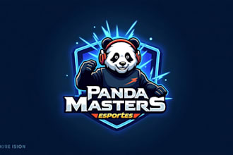 do master panda sport esport mascot logo design