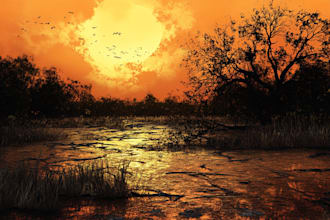 do background illustrations and concept art of the environment art