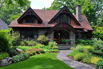 draw landscape design, architecture, garden swimming pool realistic landscape