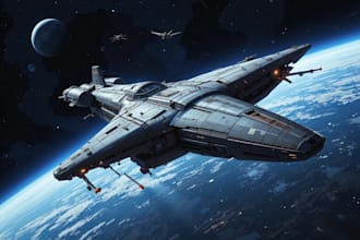 do a sci fi spaceship art