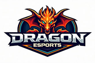 do awesome dragon esport mascot logo design