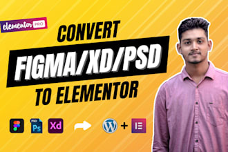 convert figma to wordpress, PSD to wordpress, figma to elementor pro
