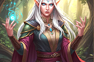 do fantasy character illustration, scene art