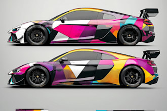 attractive car wrap design and vehicle wrap design