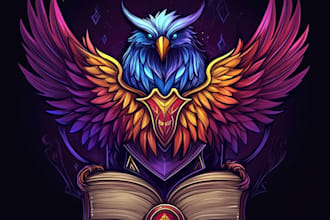create unique fantasy cyberpunk horror logo for games books