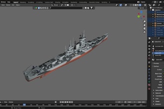 create a 3d model of a ship using blender