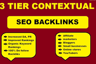 provide contextual 3 tier backlinks for SEO ranking
