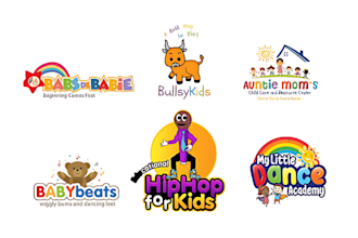 design education, preschool, daycare, childcare and baby shop logo
