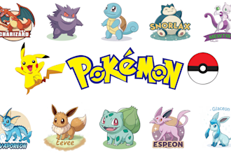 create custom pokémon style illustrations or fan art, and fakemon logo with text