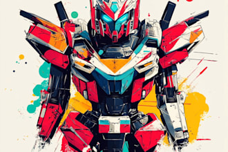 make cyberpunk sci fi robot, mecha character concept art