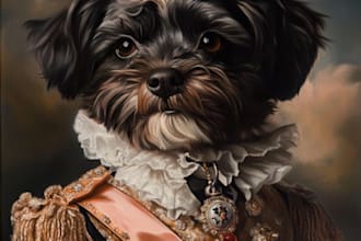 do pet portrait from photo, dog royal portrait, royal cat portrait