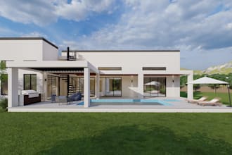 create interior and exterior 3d rendering