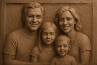 convert 2d to 3d bas relief 3d laser engraving 3d character model 3d printing