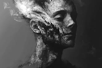 paint unique digital art abstract, surrealism