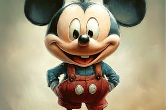 create a portrait in disney cartoon illustration for gift