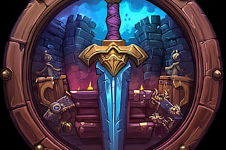 create an fantasy, rpg, sci fi game logo design