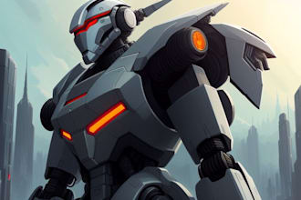 draw mecha, robot, sci fi concept art