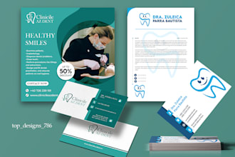 design dentist logo business cards flyers post letterhead for dental clinic