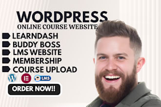 setup wordpress lms memberpress learndash buddyboss bookly amelia elementor pro