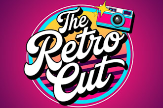 design a premium retro photography illustrator branding logo