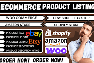 do etsy shopify product listings amazon product upload SEO descriptions writing