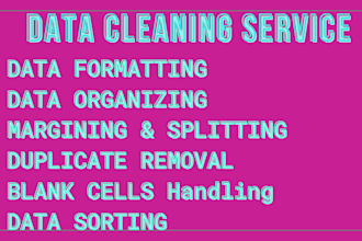 do data cleaning, formatting, and setting formulas in excel