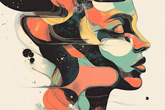 create abstract geometric digital art