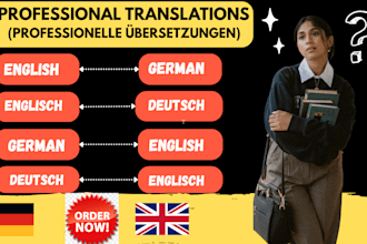provide professional english to german