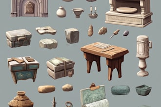 draw props and objects, items for your games,