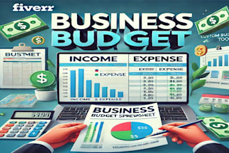 create automated income and expense tracker or business budget spreadsheet