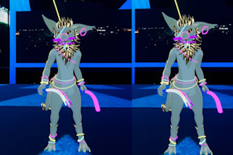 do 3d model furry vrchat nsfw vtuber vrchat avatar quest fursona vrc avatar