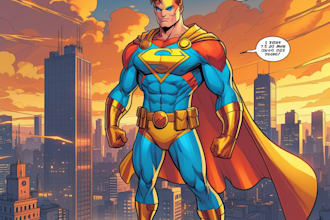 do graphic novel page superhero cartoon character design