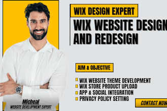 build wix website design redesign migrate store shopify as full stack developer