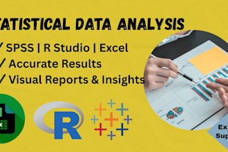 perform advanced statistical data analysis using spss, r studio, tableau, excel