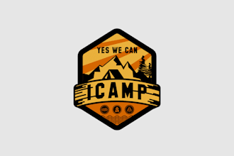 create a modern custom outdoor camp and education logo design
