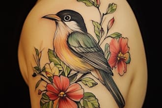 create sleeve tattoo design in geometric style